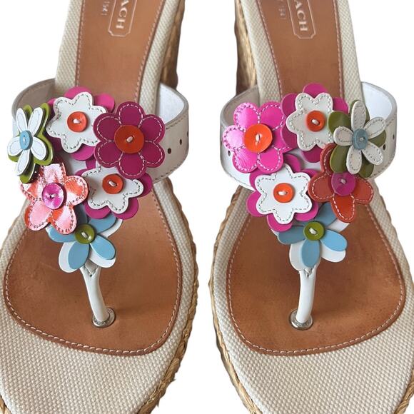 Coach Jesica Floral Espadrille Platform Sandals Size 11M - Picture 7 of 14